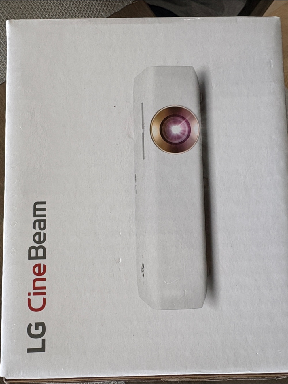 LG CineBeam Portable Projector in White with Gold Lens Accents